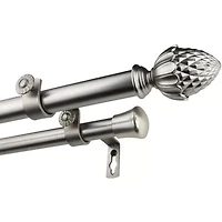 Rod Desyne Double 13/16" Adjustable Curtain with Acorn Finials