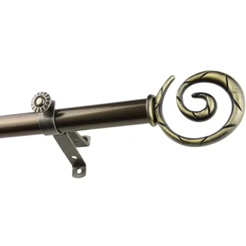 Rod Desyne 13/16" Adjustable Curtain with Spiral Finials