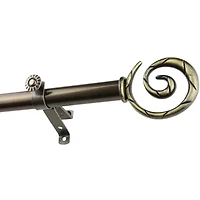 Rod Desyne 13/16" Adjustable Curtain with Spiral Finials