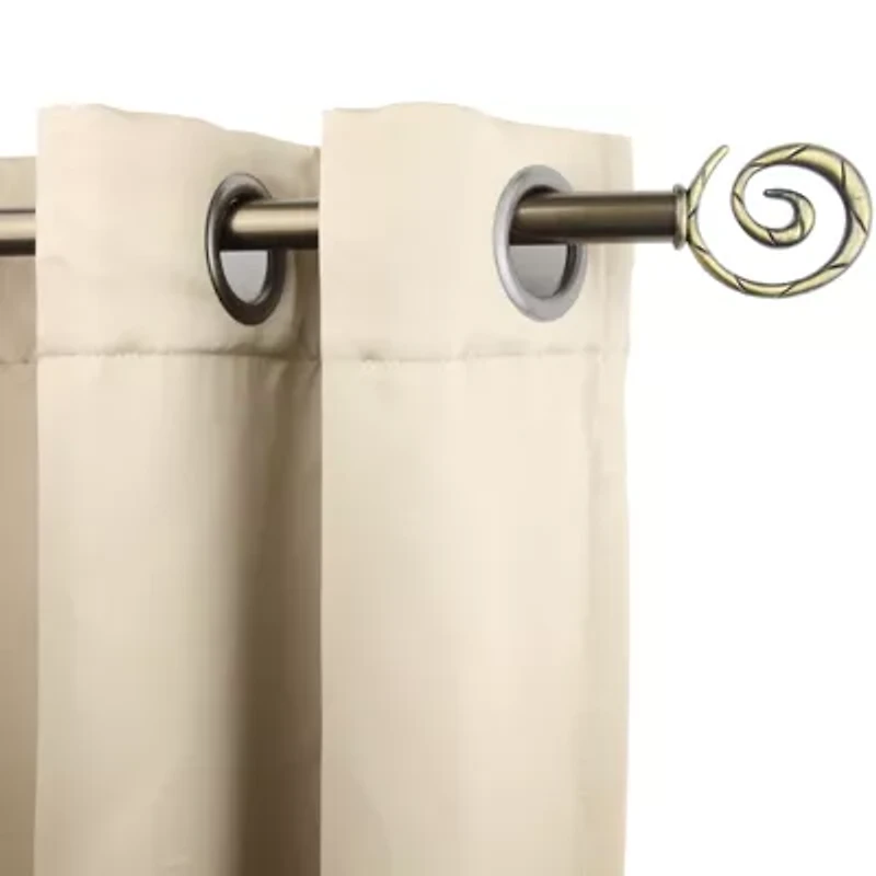Rod Desyne 13/16" Adjustable Curtain with Spiral Finials