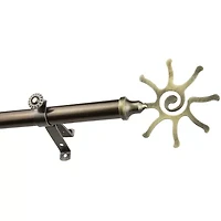 Rod Desyne 13/16" Adjustable Curtain with Sun Finials