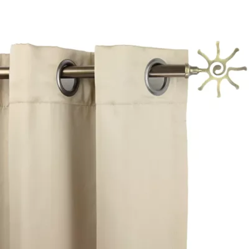 Rod Desyne 13/16" Adjustable Curtain with Sun Finials
