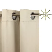 Rod Desyne 13/16" Adjustable Curtain with Sun Finials
