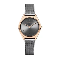 Bering Womens Gray Stainless Steel Bracelet Watch 17031-369