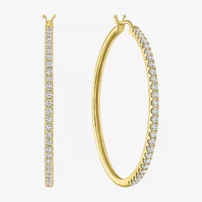 Diamond Addiction (G-H / Si2-I1) 1 CT. T.W. Lab Grown White Diamond 10K Gold Hoop Earrings