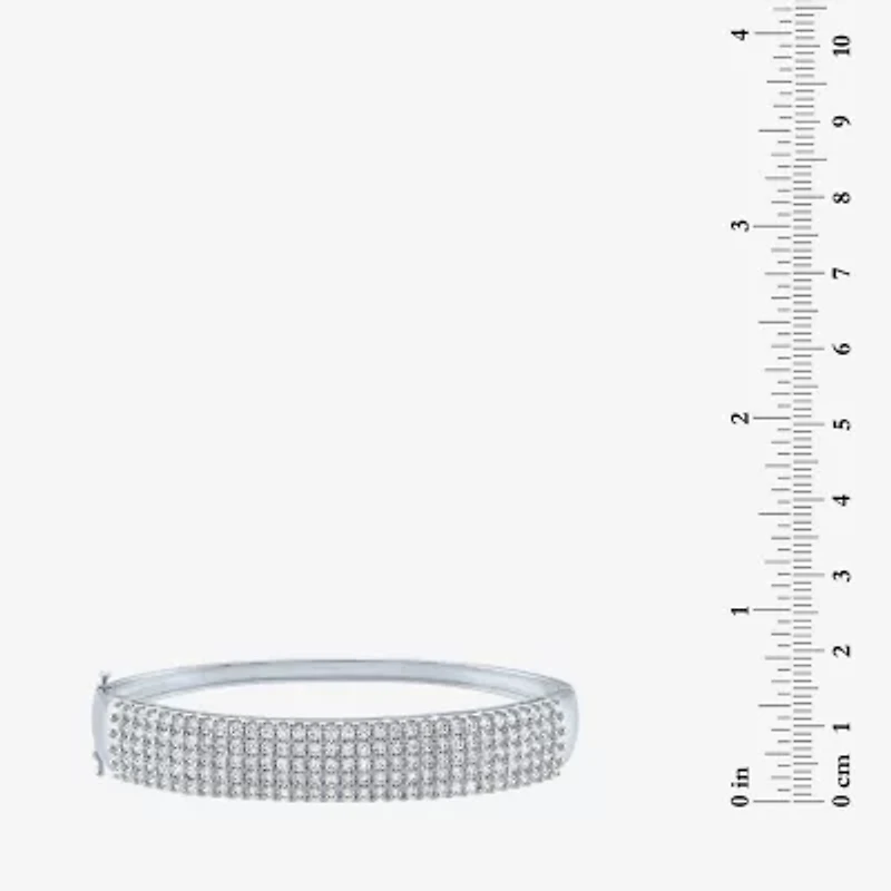 (G-H / Si2-I1) 4 CT. T.W. Lab Grown Diamond 10K White Gold Bangle Bracelet