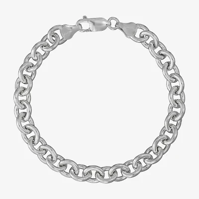 Made in Italy Womens Sterling Silver 7.5 Inch Hollow Cable Chain Bracelet