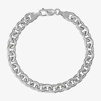 Made in Italy Womens Sterling Silver 7.5 Inch Hollow Cable Chain Bracelet