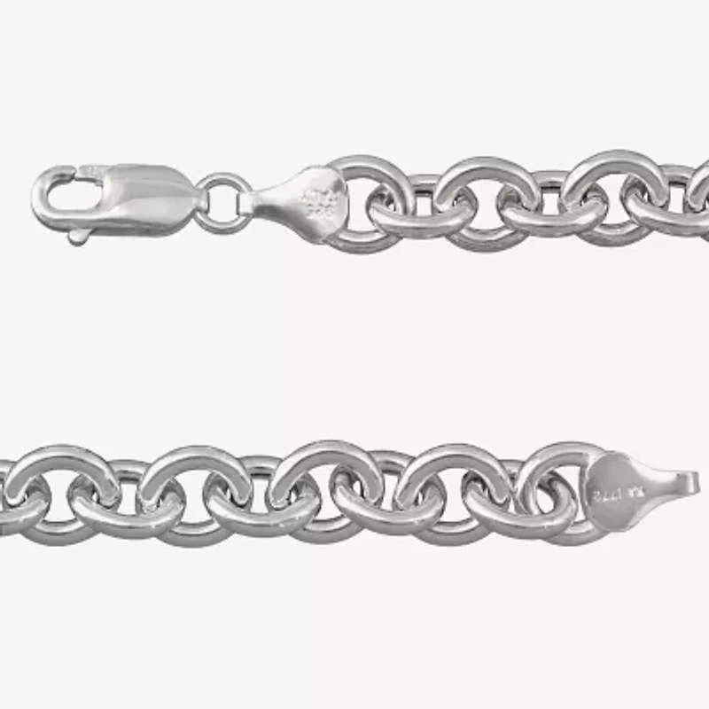Made in Italy Womens Sterling Silver 7.5 Inch Hollow Cable Chain Bracelet