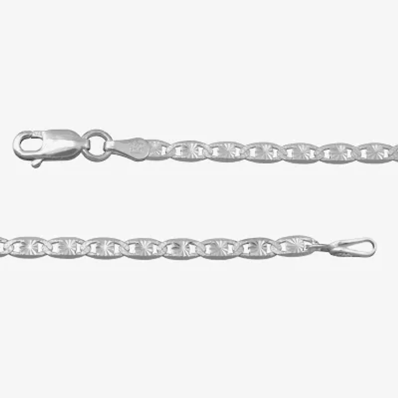 Made in Italy Womens Sterling Silver 18 Inch Valentino Chain Necklace
