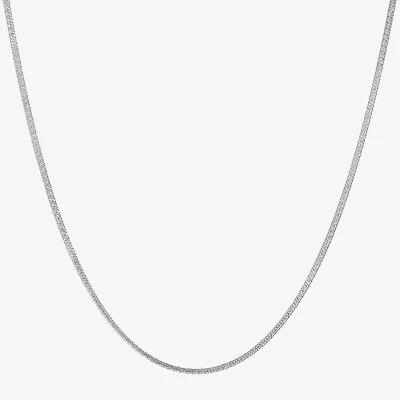 Made in Italy Womens Sterling Silver 18 Inch Curb Chain Necklace
