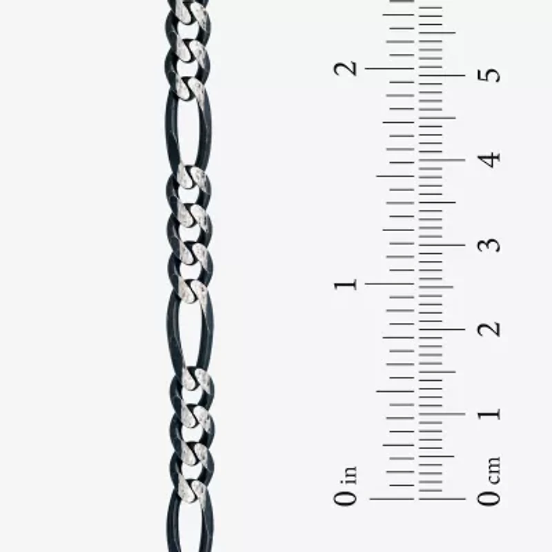 Made in Italy Mens Sterling Silver 8 1/2 Inch Hollow Figaro Chain Bracelet