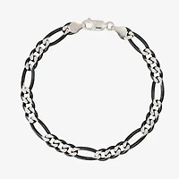Made in Italy Mens Sterling Silver 8 1/2 Inch Hollow Figaro Chain Bracelet