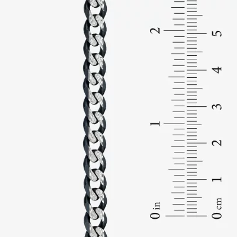 Made in Italy Mens Sterling Silver 8 1/2 Inch Hollow Curb Chain Bracelet