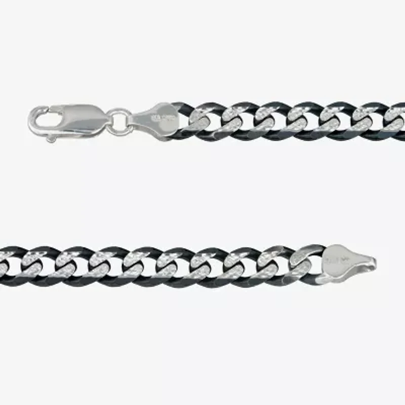 Made in Italy Mens Sterling Silver 8 1/2 Inch Hollow Curb Chain Bracelet