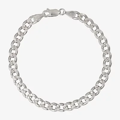 Made in Italy Mens Sterling Silver 8 1/2 Inch Hollow Link Chain Bracelet