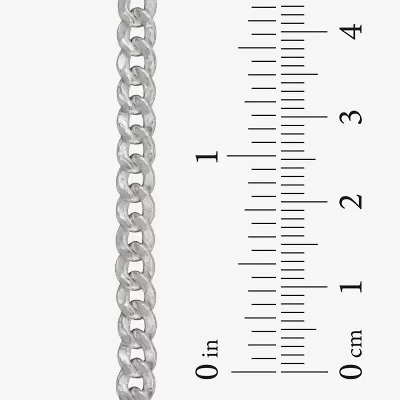 Made in Italy Mens Sterling Silver Inch Curb Chain Necklace