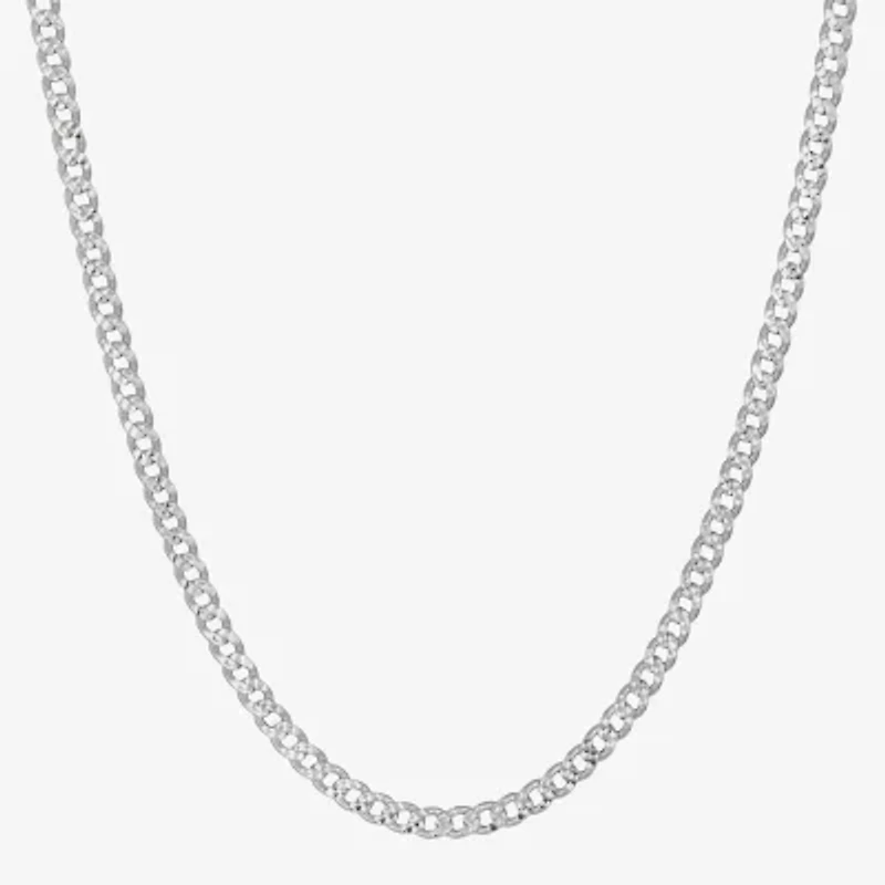 Made in Italy Mens Sterling Silver Inch Curb Chain Necklace