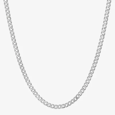 Made in Italy Mens Sterling Silver Inch Curb Chain Necklace