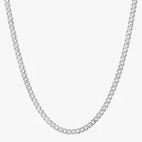 Made in Italy Mens Sterling Silver Inch Curb Chain Necklace