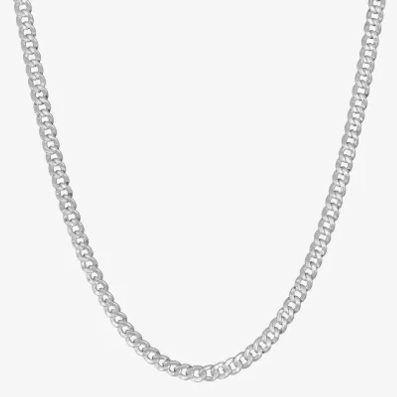 Made in Italy Mens Sterling Silver Inch Curb Chain Necklace