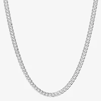 Made in Italy Mens Sterling Silver Inch Curb Chain Necklace