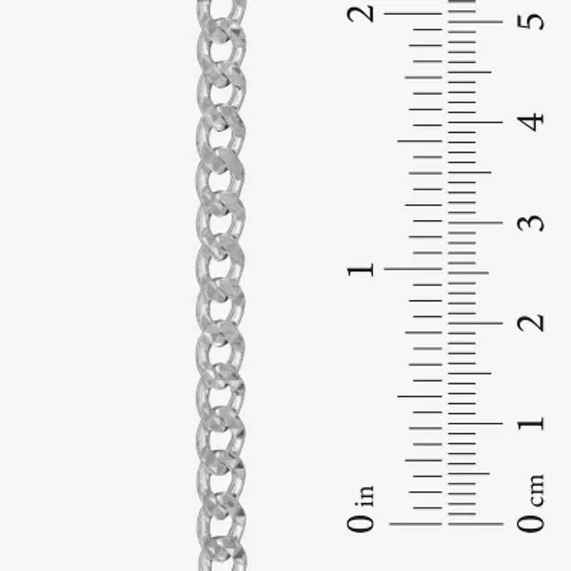 Made in Italy Mens Sterling Silver Inch Curb Chain Necklace