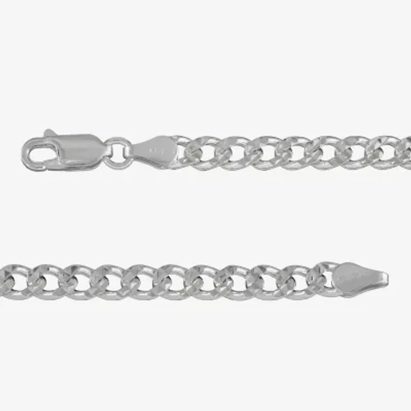 Made in Italy Mens Sterling Silver Inch Curb Chain Necklace