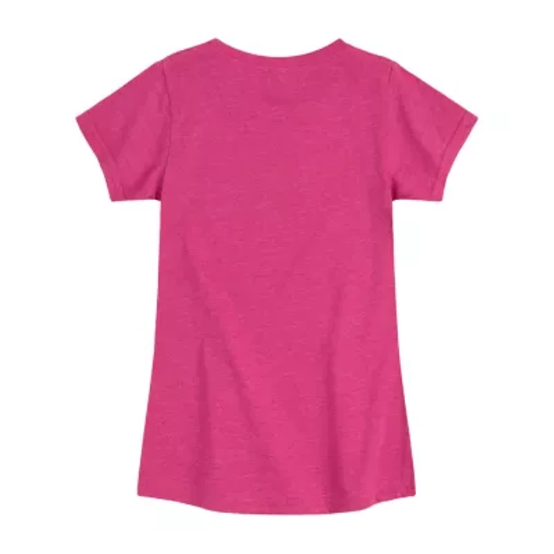 Little & Big Kid Girls Round Neck Short Sleeve Regular Fit Barbie Graphic T-Shirt