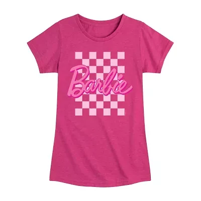 Little & Big Kid Girls Round Neck Short Sleeve Regular Fit Barbie Graphic T-Shirt