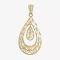 Womens 14K Gold Pear Pendant