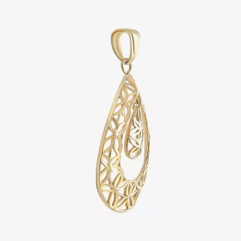 Womens 14K Gold Pear Pendant