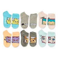 Big Kid Girls Multi-Pack 6 Pair Pokeman Low Cut Socks