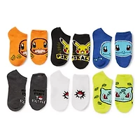 Big Kid Boys Multi-Pack 6 Pair Pokeman No Show Socks