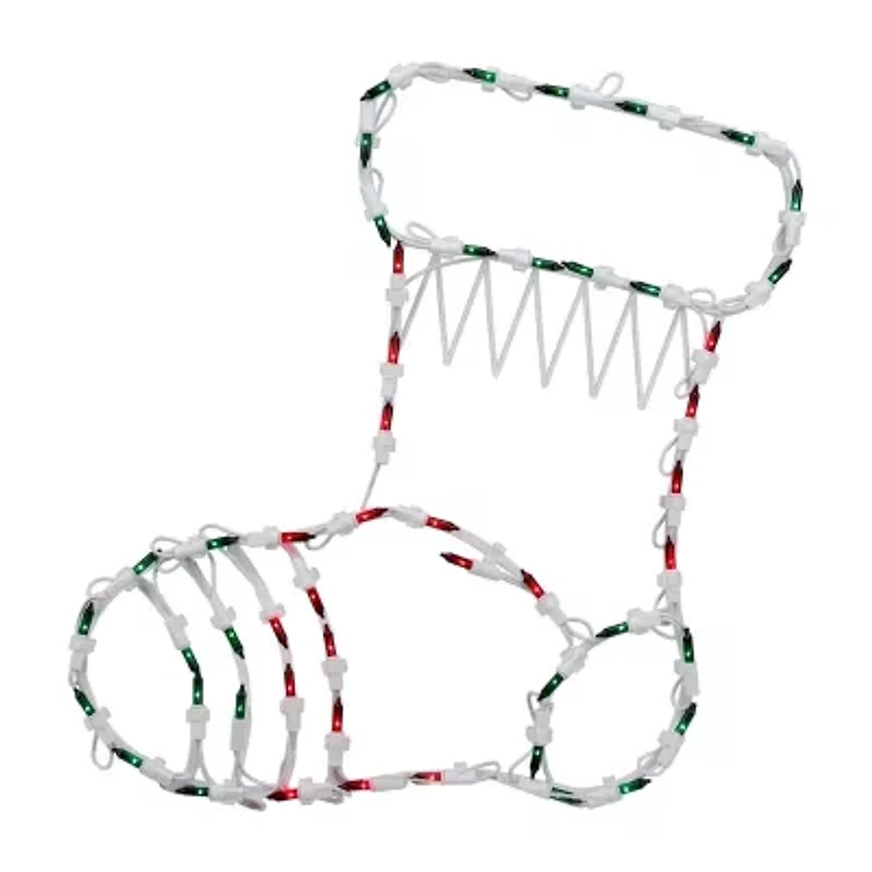 Northlight Lighted Stocking Christmas Window Decor