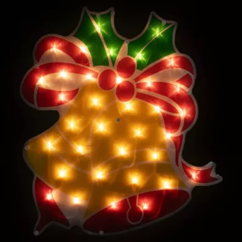 Northlight 19in Prelit Bells Christmas Window Decor