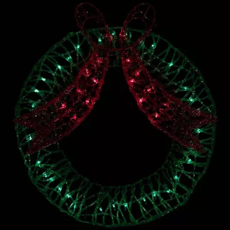 Northlight Lighted Bell And Bow Christmas Window Decor