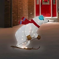 Northlight Lighted Skiing Polar Bear Christmas Yard Art