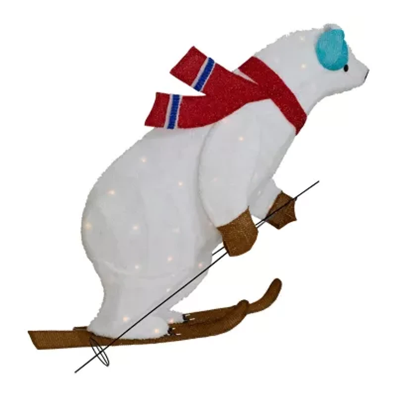 Northlight Lighted Skiing Polar Bear Christmas Yard Art