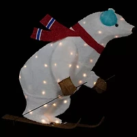 Northlight Lighted Skiing Polar Bear Christmas Yard Art