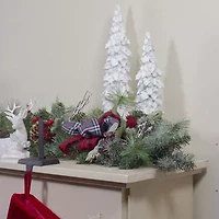 Northlight 6ftplaid And Berries   Unlit Christmas Indoor Garland