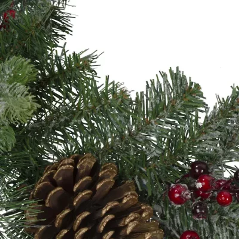 Northlight 6ftplaid And Berries   Unlit Christmas Indoor Garland