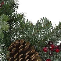 Northlight 6ftplaid And Berries   Unlit Christmas Indoor Garland