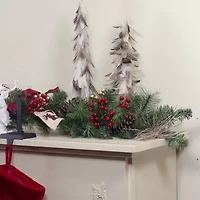 Northlight Bows And Berries Unlit Christmas Indoor Garland