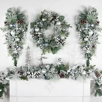 Northlight Flocked Pine   Unlit Christmas Indoor Garland