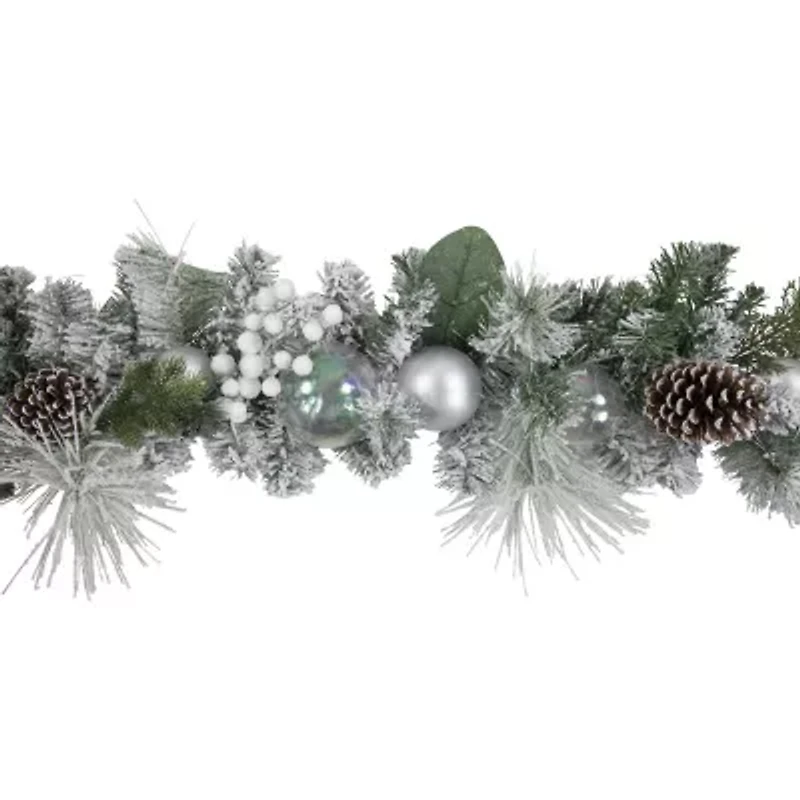 Northlight Flocked Pine   Unlit Christmas Indoor Garland