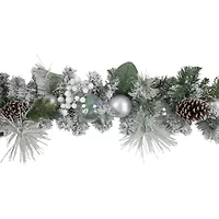 Northlight Flocked Pine   Unlit Christmas Indoor Garland