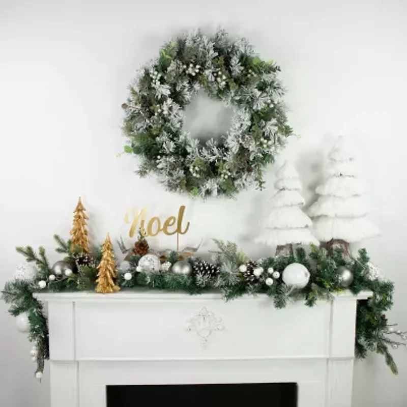 Northlight Pine Frosted Unlit Christmas Indoor Garland