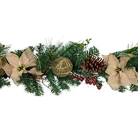Northlight Pine With Poinsettias And Berries Christmas Indoor Garland