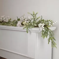 Northlight Frosted Foliage And Berries Artificial Unlit Christmas Indoor Garland